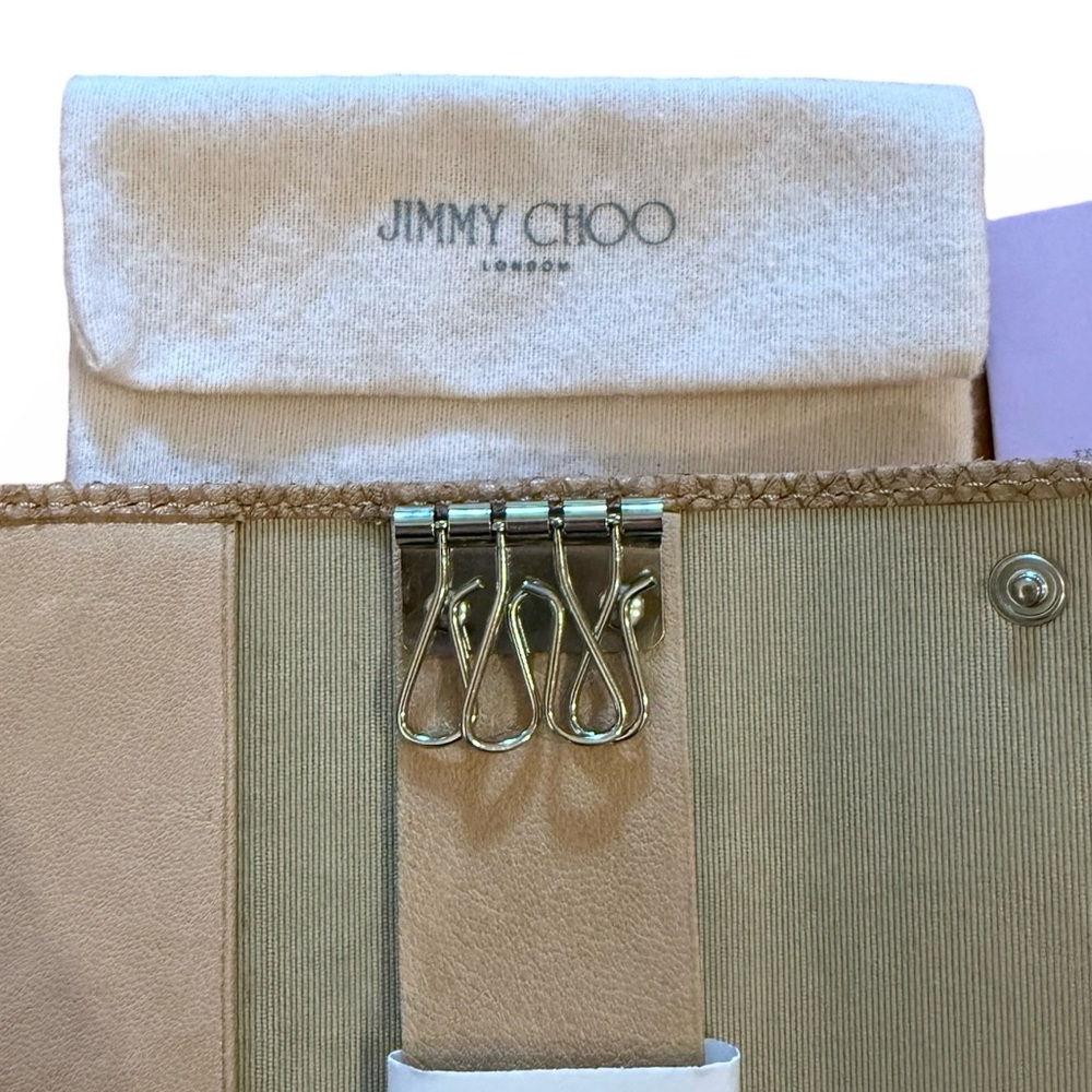 Jimmy Choo Star Studded Snakeskin Embossed Key Holder w/ Dustbag & Box (NEW) - Picture 3 of 11